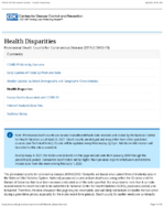 Health Disparities Race and Hispanic Origin Provisional Death Counts for Coronavirus Disease 2019 COVID19 April 21 2021