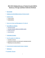 20132015 National Survey of Family Growth NSFG summary of design and data collection methods