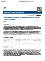 Worker Electrocuted By 7200 Volt Power Line in North Carolina FACE 8518