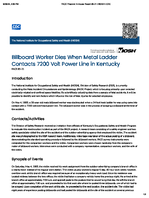 Billboard Worker Dies When Metal Ladder Contacts 7200 Volt Power Line in Kentucky FACE 8521
