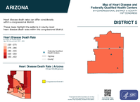AZ Congressional District 05 Heart Disease and Federally Qualified Health Centers Map 119th Congress