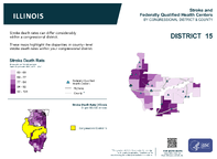 IL Congressional District 15 Stroke and Federally Qualified Health Centers Map 118th Congress