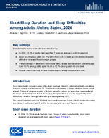 Short Sleep Duration and Sleep Difficulties Among Adults United States 2024
