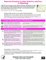 Maternity Practices in Infant Nutrition and Care mPINC in Wyoming 2010