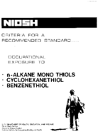 Criteria for a Recommended Standard Occupational Exposure to nAlkane Mono Thiols Cyclohexanethiol Benzenethiol 1978