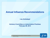 Annual influenza recommendations