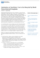 Intubation or Ventilator Use in the Hospital by Week from Selected Hospitals COVID19 Hospital Data September 21 2021