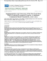 Implementation and Outcomes of the New York State YMCA Diabetes Prevention Program A Multisite CommunityBased Translation 20102012