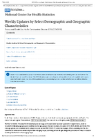 Weekly Updates by Select Demographic and Geographic Characteristics Provisional Death Counts for Coronavirus Disease COVID19 Updated December 30 2020