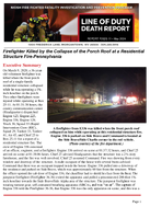 Firefighter Killed by the Collapse of the Porch Roof at a Residential Structure Fire  Pennsylvania