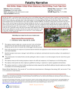 Fatality Narrative Well Driller Helper Killed When Stationary Well Drilling Truck Tips Over