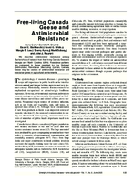 Dana Cole Georgia Division of Public Health Notifiable Disease Section Department of Human Resources 2 Peachtree Freeliving Canada Geese and Antimicrobial Resistance