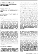 A biobehavioral research perspective on alcohol abuse and alcoholism