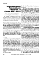 Intergenogroup Recombinant Sapovirus in Japan 20072008