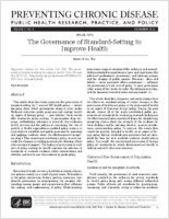 The Governance of StandardSetting to Improve Health