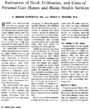 Estimation Of Need Utilization And Costs Of Personal Care Homes And Home Health Services