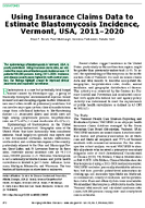 Using Insurance Claims Data to Estimate Blastomycosis Incidence Vermont USA 20112020