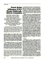 Novel Avian Influenza H7N3 Strain Outbreak British Columbia