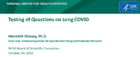 Testing of questions on long COVID