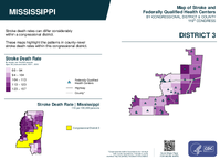 MS Congressional District 03 Stroke and Federally Qualified Health Centers Map 119th Congress