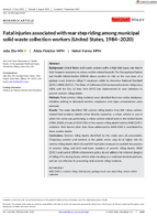 Fatal Injuries Associated with Rear Step Riding Among Municipal Solid Waste Collection Workers United States 19842020
