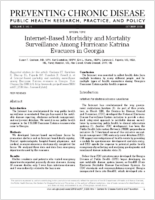 InternetBased Morbidity and Mortality Surveillance Among Hurricane Katrina Evacuees in Georgia
