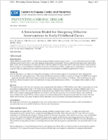 A Simulation Model for Designing Effective Interventions in Early Childhood Caries