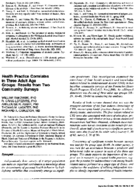 Health practice correlates in three adult age groups results from two community surveys