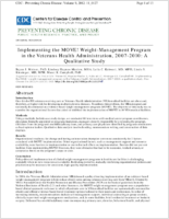 Implementing the MOVE WeightManagement Program in the Veterans Health Administration 20072010 A Qualitative Study