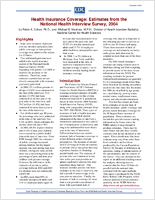Health insurance coverage estimates from the national health interview survey 2004