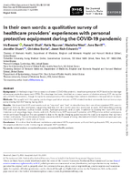 In Their Own Words A Qualitative Survey of Healthcare Providers Experiences with Personal Protective Equipment During the COVID19 Pandemic