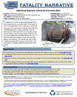 Fatality Narrative Operating Engineer Struck by Concrete Slab