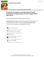 Structural Competency and Agricultural Health and Safety An Opportunity to Foster Equity Within Agriculture