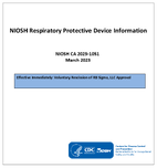NIOSH Respiratory Protective Device Information CA 20231051  Voluntary Rescission of RB Sigma LLC Approval