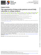 The Organization of SleepWake Patterns Around Daily Schedules in College Students