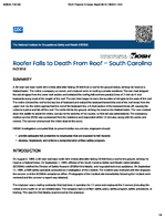 Roofer Falls to Death from Roof  South Carolina FACE 9518