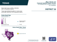 TX Congressional District 38 Stroke and Federally Qualified Health Centers Map 119th Congress