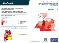 AL Congressional District 02 Heart Disease and Federally Qualified Health Centers Map 119th Congress