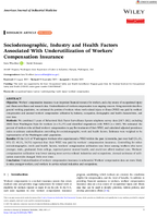 Sociodemographic Industry and Health Factors Associated with Underutilization of Workers Compensation Insurance