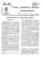 Natality statistics Teenage childbearing  United States 196675