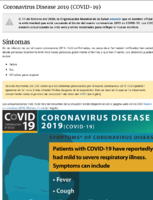 Nuevo coronavirus 2019 COVID19 sntomas