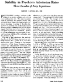 Stability in psychosis admission rates
