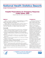 Hospital preparedness for emergency response United States 2008