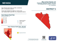 NV Congressional District 03 Heart Disease and Federally Qualified Health Centers Map 119th Congress