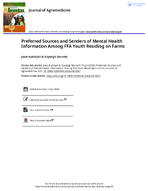 Preferred Sources and Senders of Mental Health Information Among FFA Youth Residing on Farms