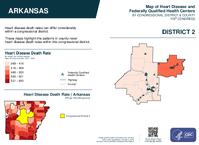 AR Congressional District 02 Heart Disease and Federally Qualified Health Centers Map 119th Congress