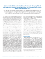 Update Interim Guidance for Health Care Providers for Managing Patients with Suspected Ecigarette or Vaping Product UseAssociated Lung Injury  United States November 2019