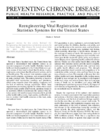 Reengineering Vital Registration and Statistics Systems for the United States