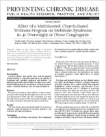 Effect of a Multifaceted ChurchBased Wellness Program on Metabolic Syndrome in 41 Overweight or Obese Congregants