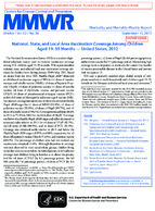 National State and Local Area Vaccination Coverage Among Children Aged 1935 Months  United States 2012